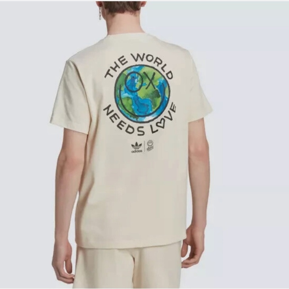 Adidas Cream 'The World Needs Love' Men's Tee